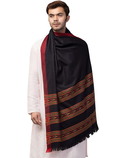 Men’s Black Cashmere Woolen Shawl – Ultimate Softness and Class