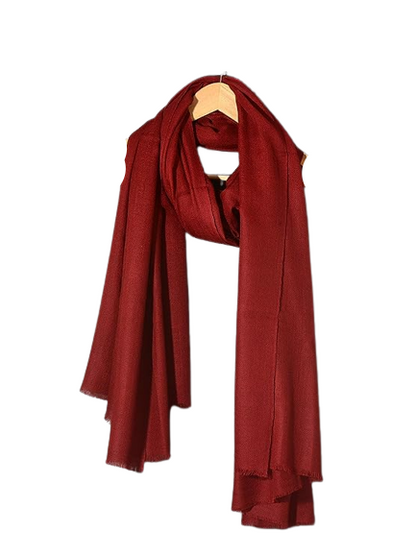 Luxury Maroon Pashmina Shawl – 50x100 Unisex Pure Pashmina