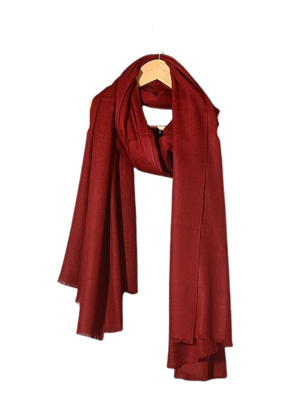 Luxury Maroon Pashmina Shawl – 50x100 Unisex Pure Pashmina