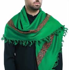 kashmiri mens woolen green shawl 100x200cms