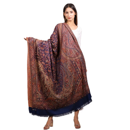 kashmiri ladies selfdesigned purple shawl