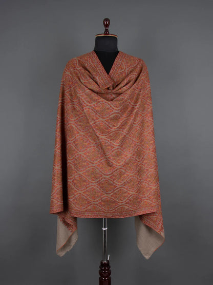 Handmade Jamavar Cashmere Shawl, All Over Sozni Needlework Hand Embroidery, Artisan Crafted, Luxurious and Warm, Gifts For Her, 40x80"